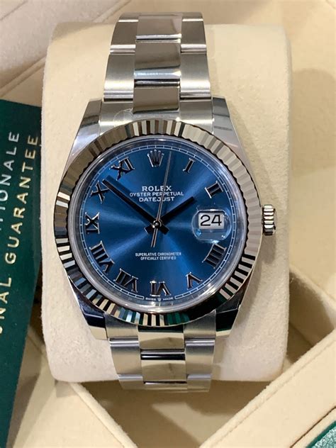 gold blue dial rolex|Rolex 41mm datejust blue dial.